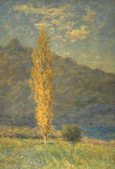Henri Decaisne Un Peuplier a laurore pras des lacs du Bourget Norge oil painting art